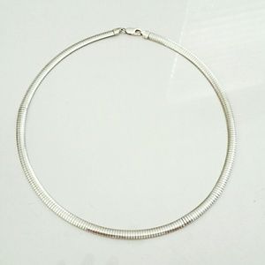 Sterling Silver 18" Omega Necklace